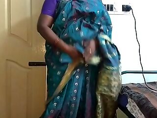 desi indian tamil telugu kannada malayalam hindi horny cheating wifey vanitha wearing blue colour saree showing big boobs and shaved pussy press hard boobs press nip rubbing pussy masturbation